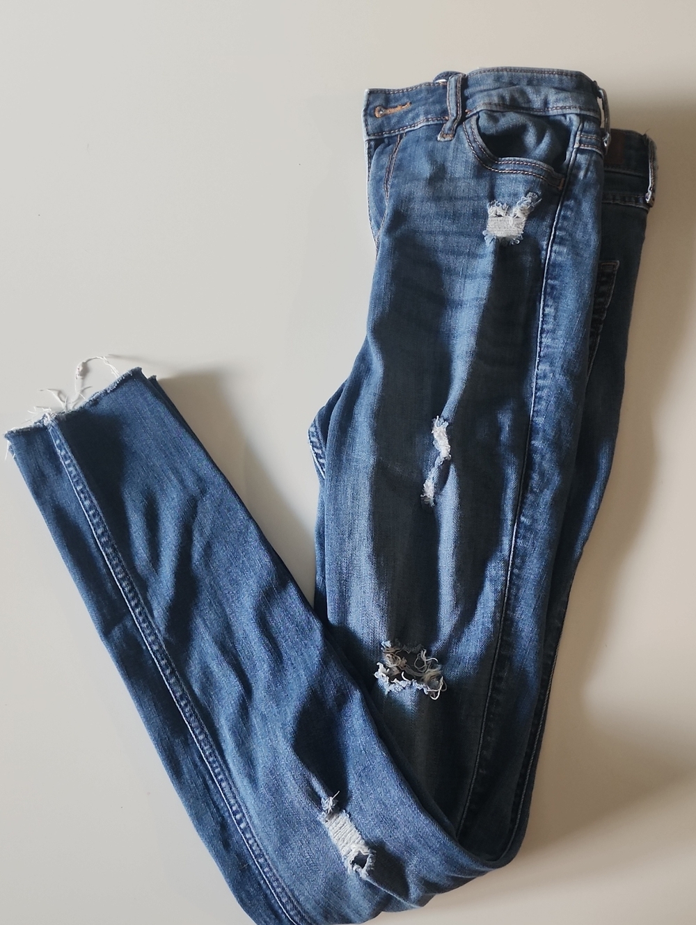 Hollister Dark Blue Ripped Skinny Jeans